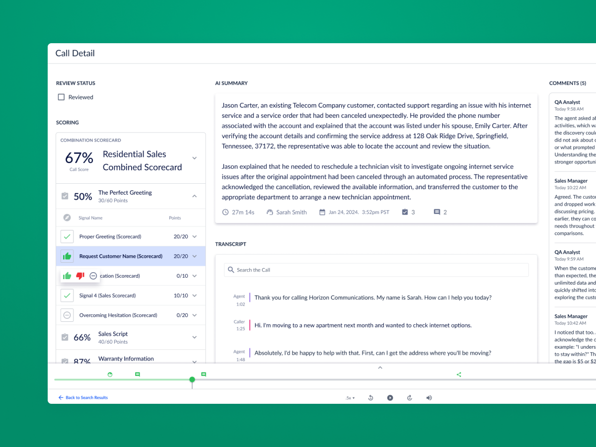 Invoca Call Review Console
