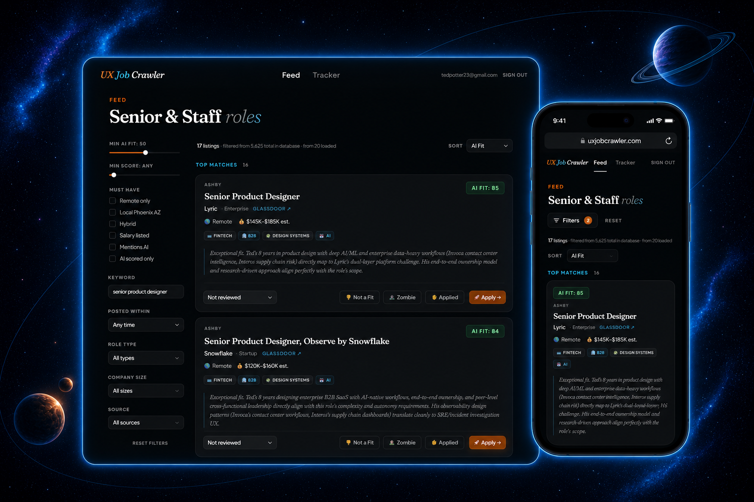 Job Search Crawler dashboard